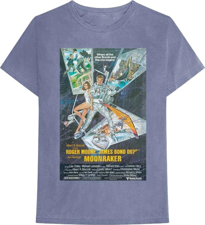 James Bond - Moonraker Heren T-shirt - M - Blauw