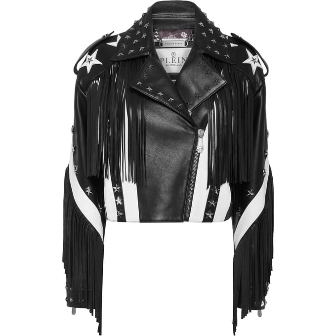Vintage Leather Moon Biker With Fringes America