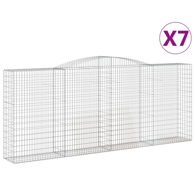 vidaXL - Schanskorven - 7 - st - gewelfd - 400x50x160/180 - cm - ijzer