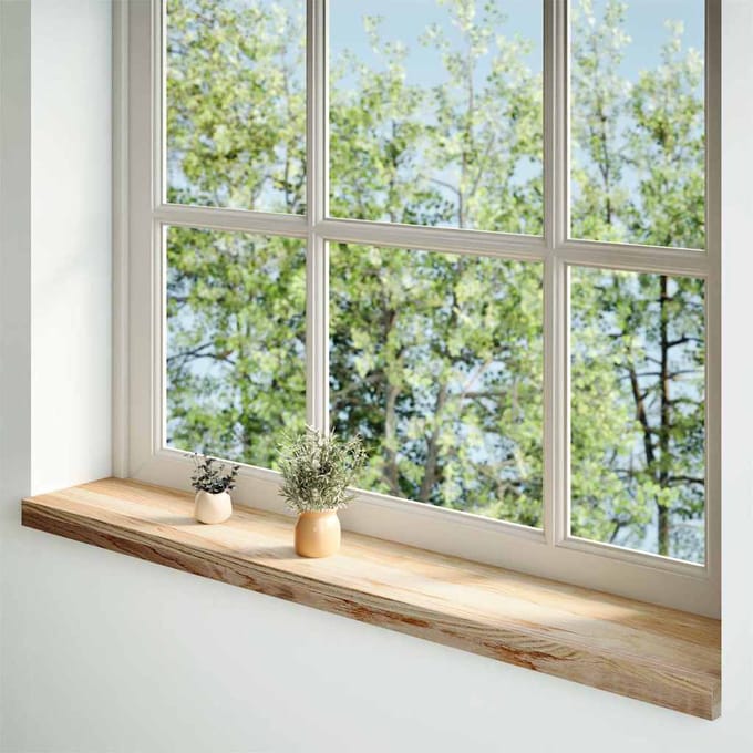 vidaXL - Vensterbanken - 2 - st - onbehandeld - 110x20x2 - cm - massief - eikenhout