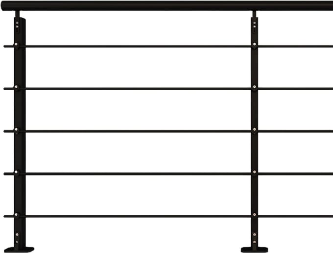 Kordo - Balustrade voor vlakke montage - INITIO - Zwart RAL9005 - 2 m