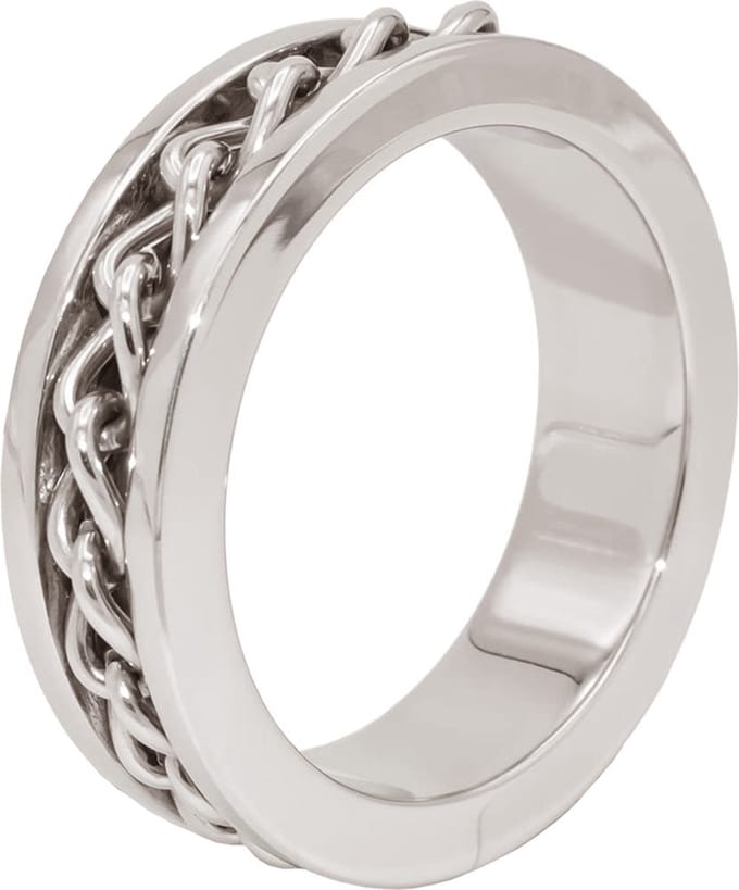 Cockring met ketting detail RVS Ø 45 mm