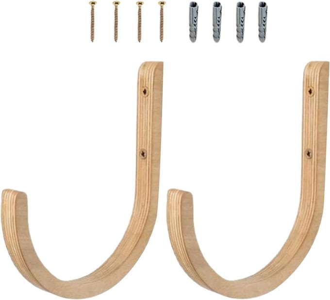 Mat Houder - Accessoire Organizer - Fitness Ruimte - Massief Houten Constructie - 5 x 14 x 5 cm