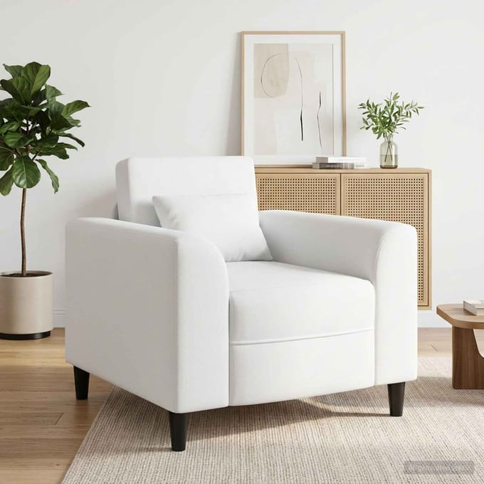 vidaXL - Fauteuil - Wit - Stof