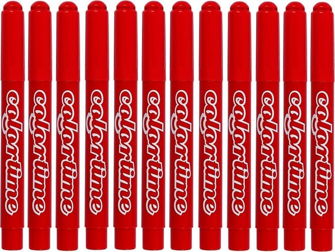 Colortime stift,  5 mm lijn, rood, 12 stuks