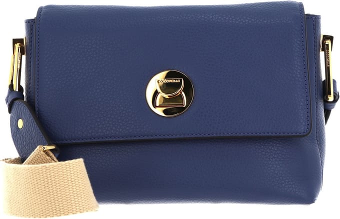 COCCINELLE Leren Schoudertas Liya Shoulder Bag Mirtillo / Ink Blauw