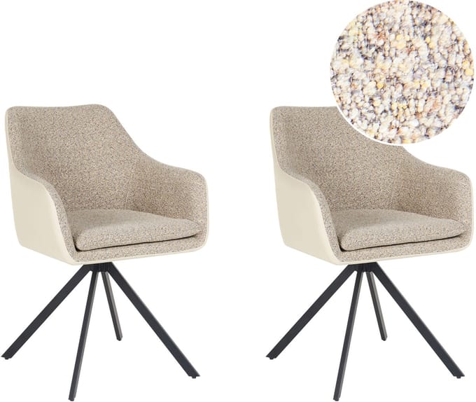 LITHIA - Set van 2 stoelen - Taupe - Polyester