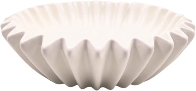 Housevitamin Plissé Schaal – Keramiek – Decoratieve Schaal – Wit – 20 cm