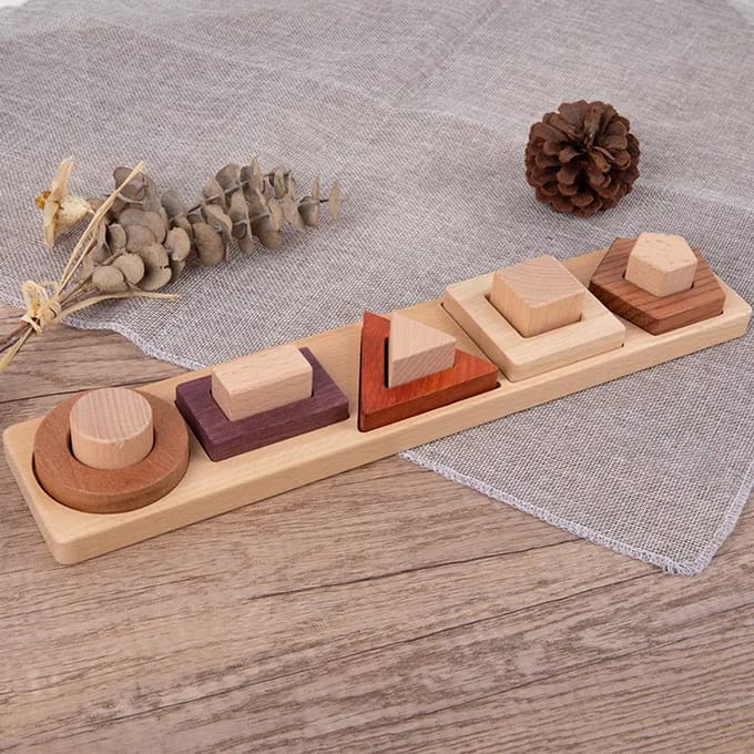 Houten puzzel - Sorteerspel en stapelfiguren- Open einde speelgoed - Educatief montessori speelgoed