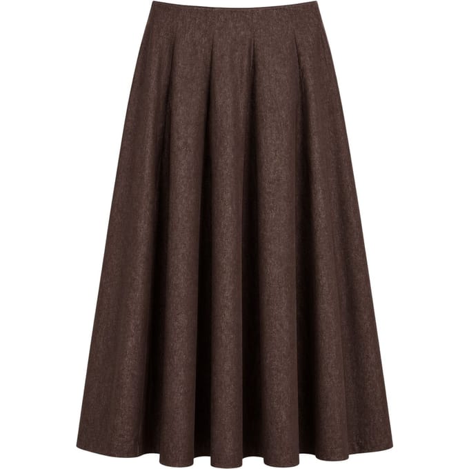 Hoge Taille A-Lijn Midi Denim Rok