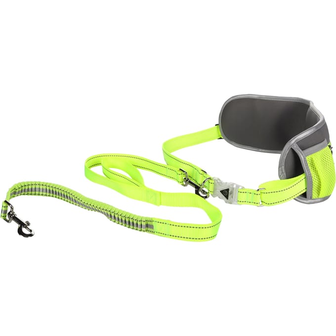 FLAMINGO joggingharnas met riem geel, heupomtrek 80-140cm hond