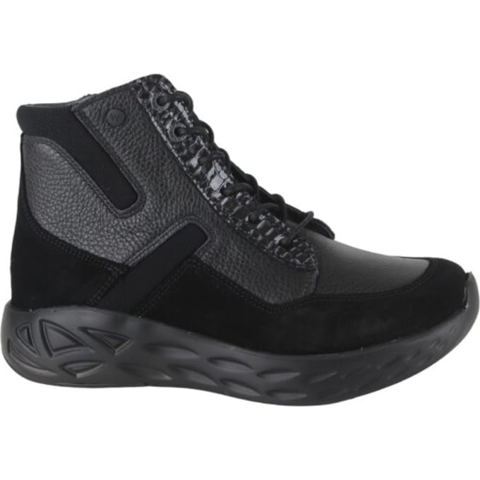 Wolky Leap Dames Veterboot - 0570190-005 Zwart/Combi - Maat 38