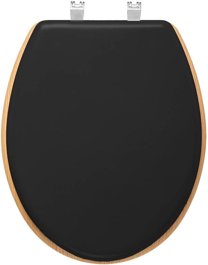 Houten wc-bril in houtskoolzwart kleur