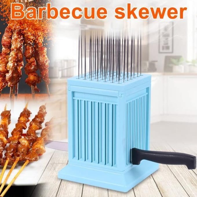 Machine à fabriquer des brochettes - Blue - Plastique ABS - Idéale pour camping - Facile à utiliser bleu