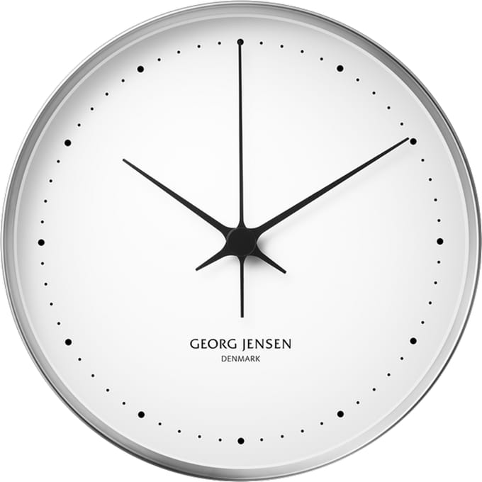 Georg Jensen Henning Koppel wandklok - roestvrij staal / wit - Ø 30 cm
