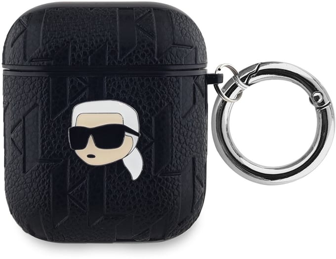 Karl - Lagerfeld - Monogram Karl Head case voor AirPods 1/2 - zwart