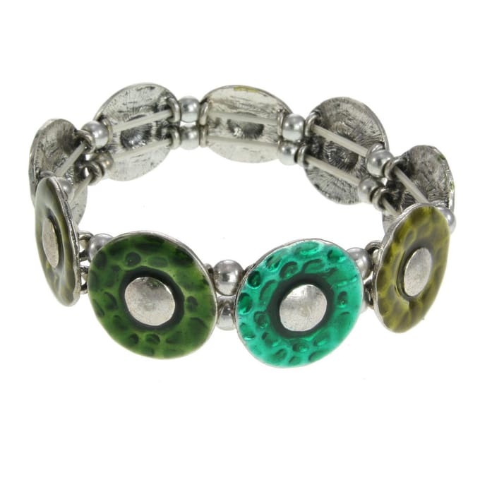 Behave - Rekarmband met groene cirkels - Boho accent - Grote maat
