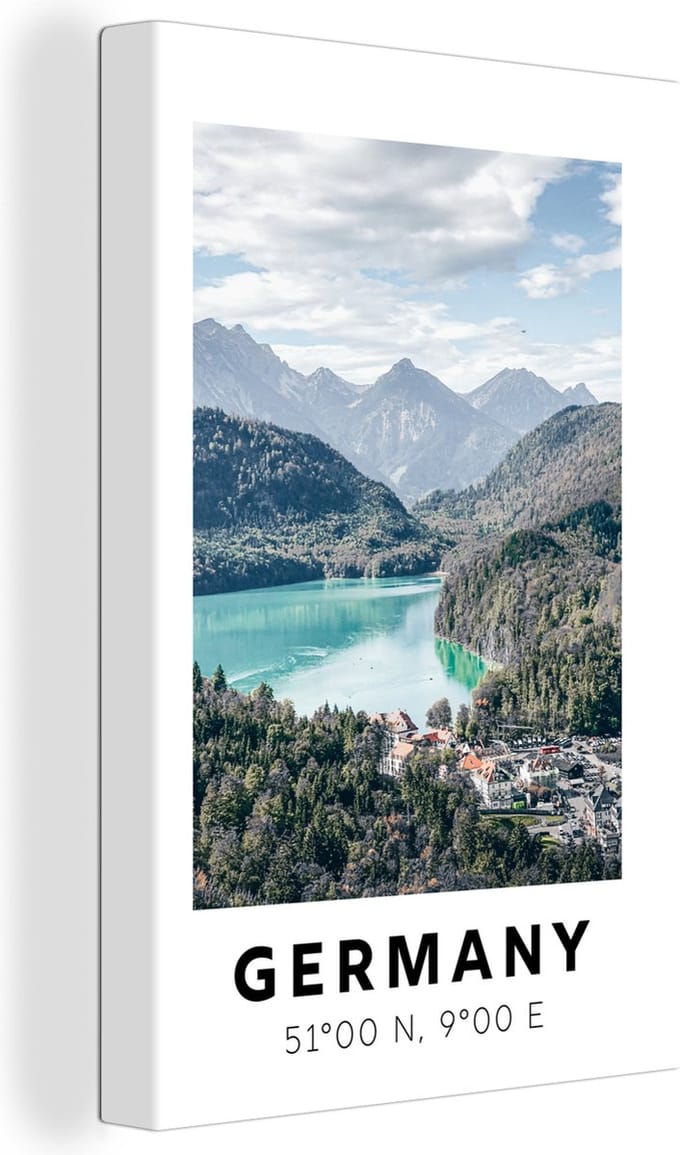 Canvas Schilderij Duitsland - Water - Bos - 20x30 cm - Wanddecoratie