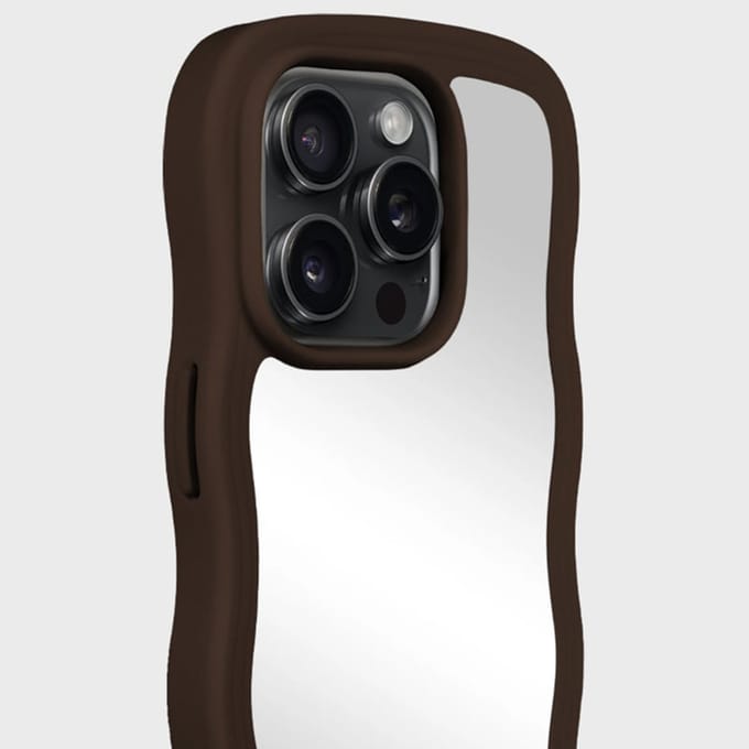 Holdit Wavy Case geschikt voor Apple iPhone 15 Pro Max - Chocolate Mirror