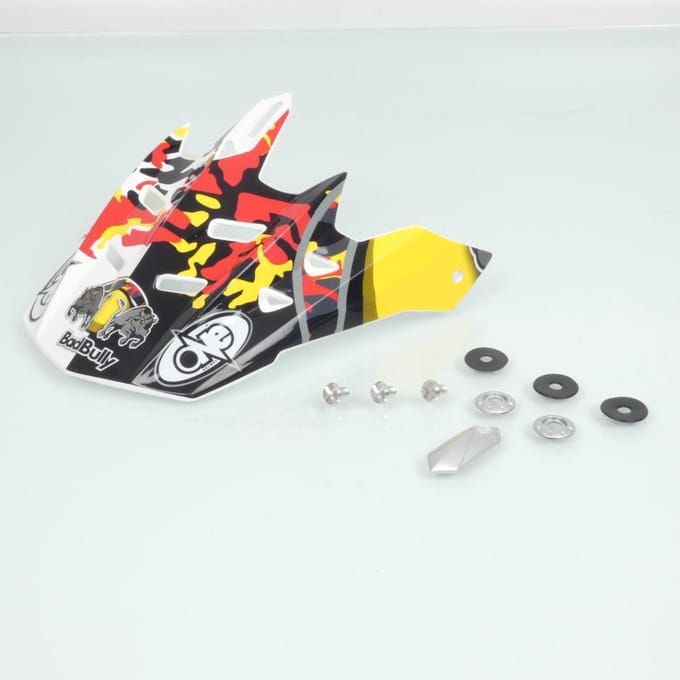 cross one bad bully rood helm vizier pet voor motor enduro tt quad nieuw
