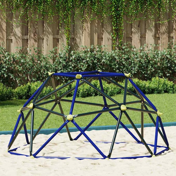 Dôme d'escalade pour enfants Bleu 1,8 m sans toboggan Acier