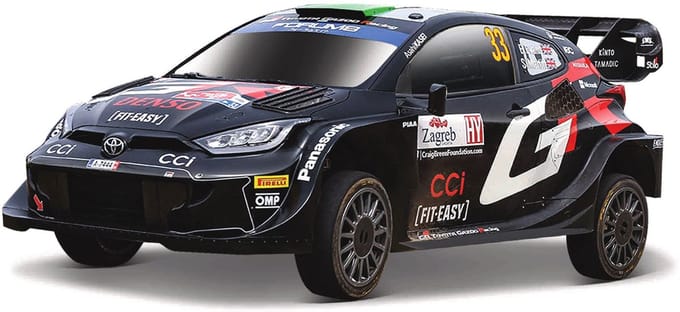 Bburago Toyota Yaris - Modelauto - Schaal 1:43 - Zwart/Wit/Rood