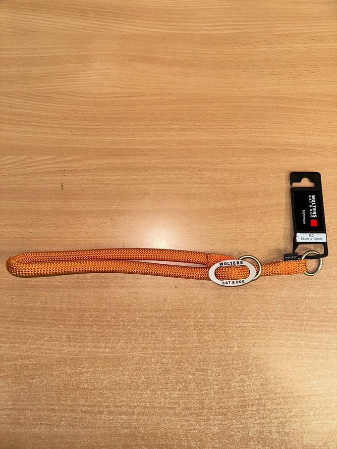Wolters K2 slip halsband nylon 55cm x 13mm neon oranje