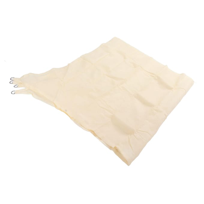 Voile d'ombrage imperméable en polyester avec anneau en D en acier inoxydable pour jardin, piscine white