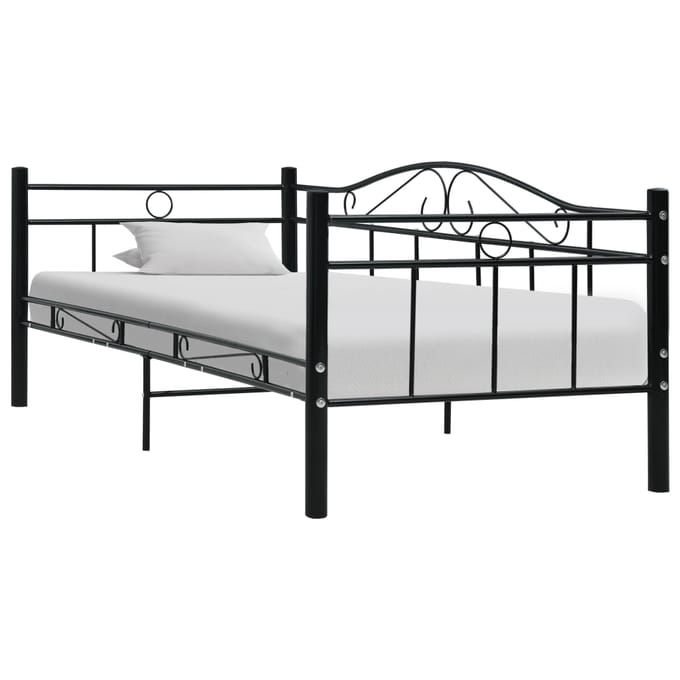vidaXL - Bedbank - metaal - zwart - 90x200 - cm
