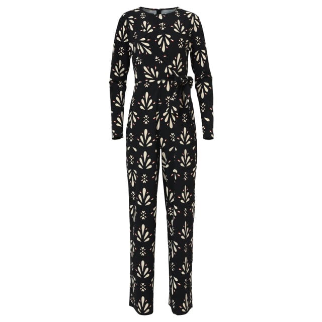 Smashed Lemon Zwart en wit ornamentaal print jumpsuit in travelkwaliteit |