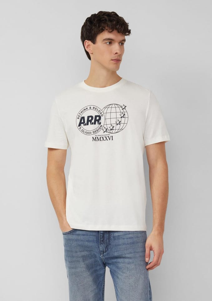 T-shirt met print aan de voorkant en artwork s.Oliver