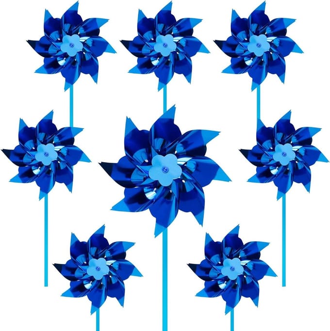 Pinwheels Blauw - Windmolens - Tuindecoratie - 50 Stuks Set - Blauw