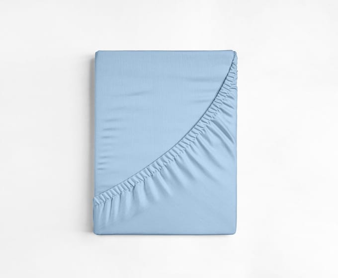 Excellence Katoen Satijn Topper 160x200cm + 15cm - Licht blauw