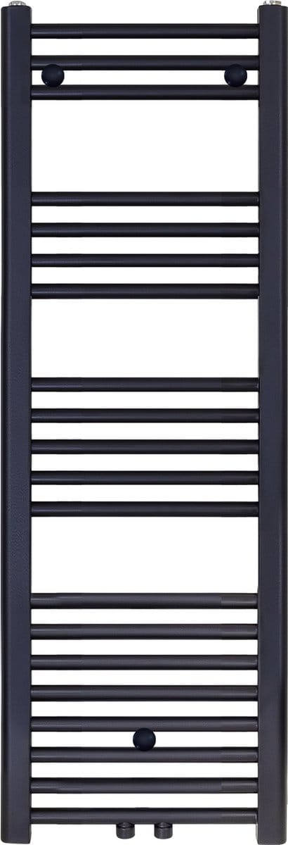 Klea Handdoekradiator Middenaansluiting 1200x400cm 458 Watt Geborsteld Mat Zwart