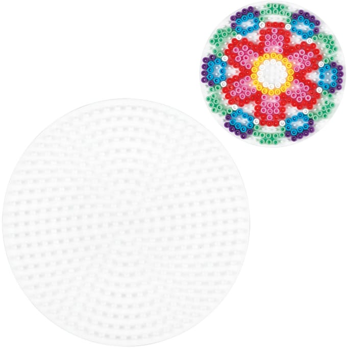 Hama - Strijkkralen Grondplaat - Rond Medium Wit