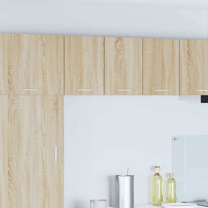 vidaXL - Hangkast - 2 - st - Sonoma - Eik - en - Wit - Bewerkt - hout