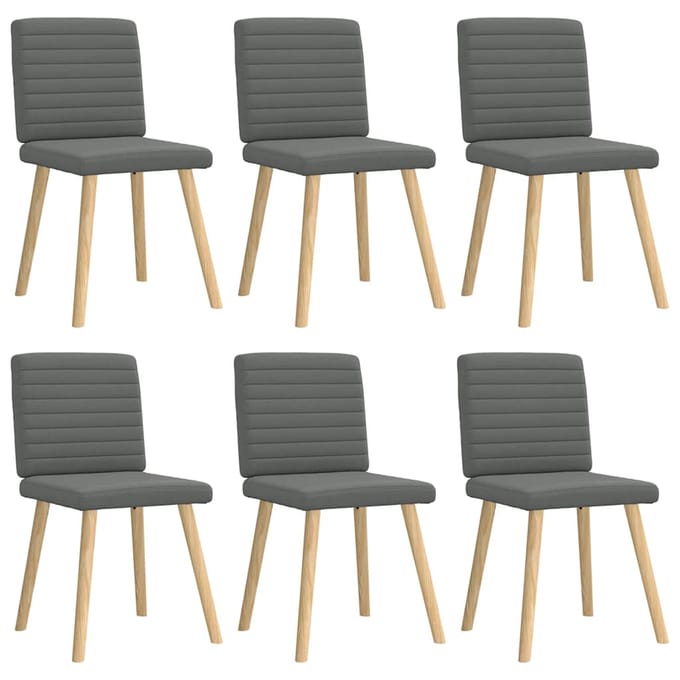 vidaXL - Eetkamerstoelen - 6 - st - stof - donkergrijs