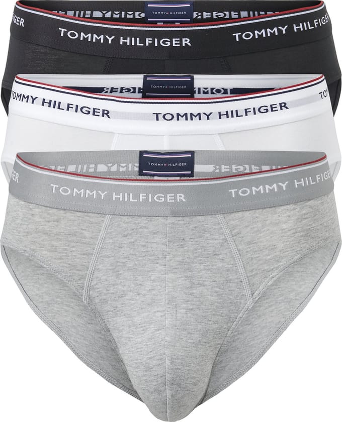 Tommy Hilfiger slips (3-pack) - heren slips zonder gulp - wit - zwart - grijs
