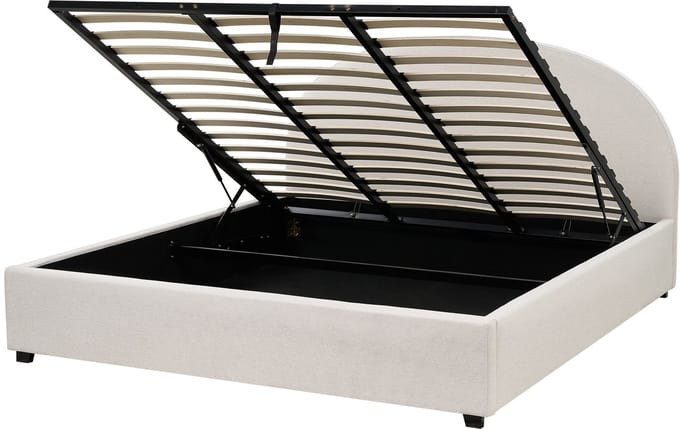 VAUCLUSE - Bed met opbergruimte - Lichtbeige - 180x200 cm - Polyester