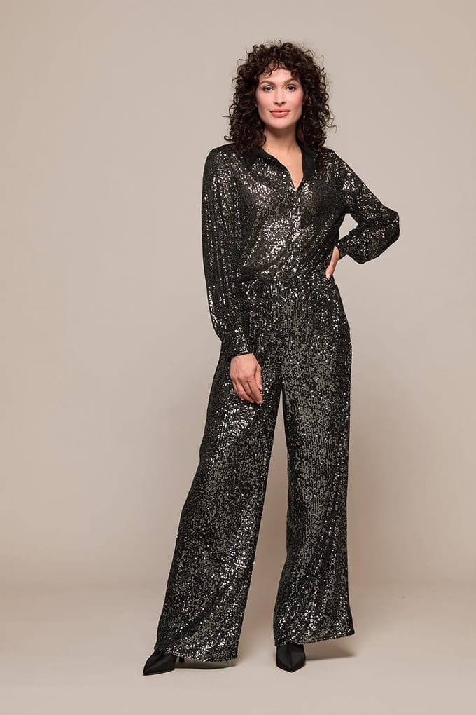 Cerise Blouse Donker Metallic