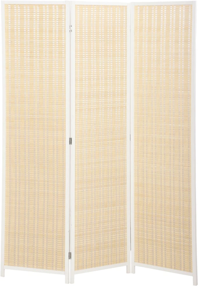 HOMCOM Kamerscherm - Bamboe - 135x1,7x180cm - Wit