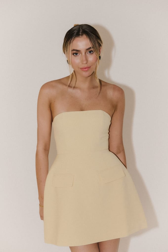 Odd Muse Strapless Dress Lemon Größe: XXL | Minikleider Outlet | Damen
