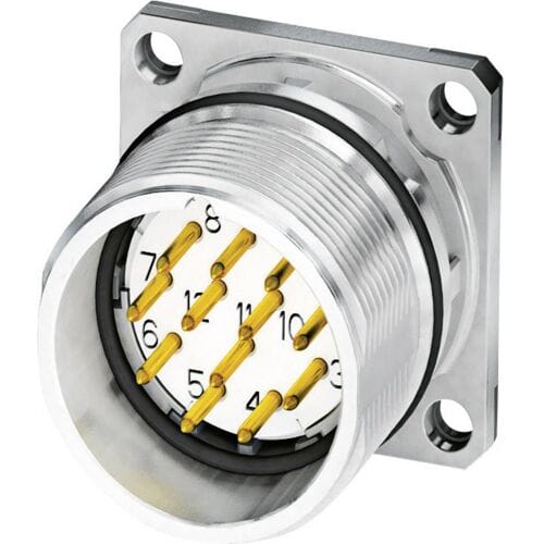 M23 Apparaatconnector, flensmontage 1619966 CA-12P1N8A2S00 Zilver Phoenix Contact Inhoud: 1 stuk(s)