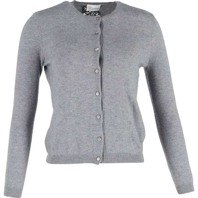 RED Valentino vest met knoopsluiting in grijze wol