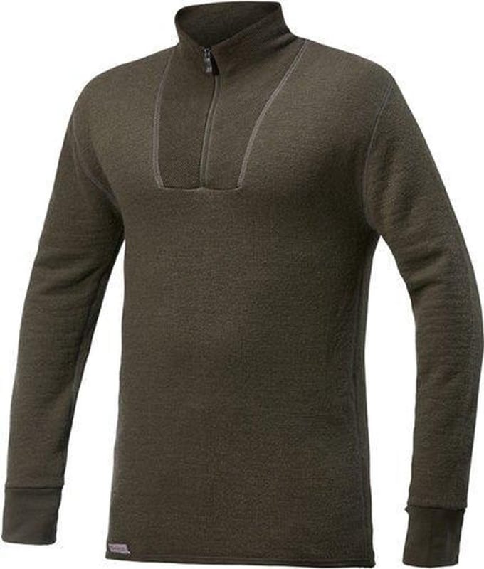 Woolpower Merino Mid Layer Zip Turtleneck 400 - Pine Green