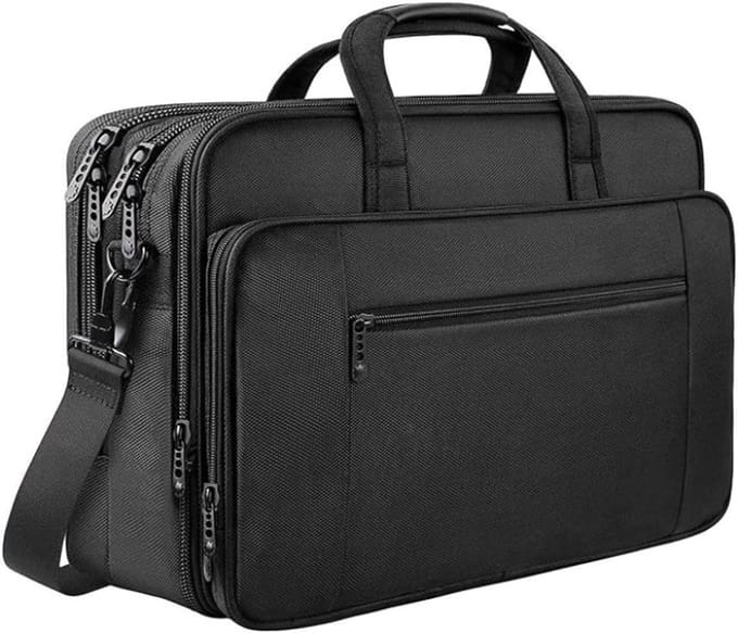Uitbreidbare laptoptas voor 17 inch laptops - Waterdichte schoudertas met meerdere vakken