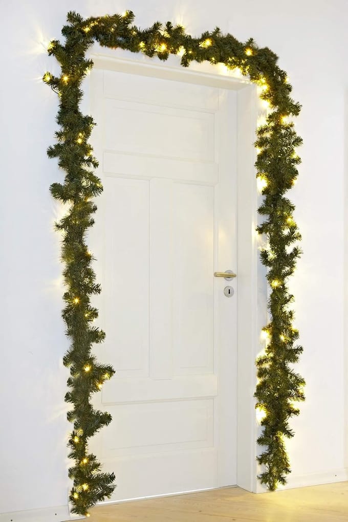 Guirlande Kerstslinger met dennentakken en led-verlichting - Voor Binnengebruik- 5 Meter