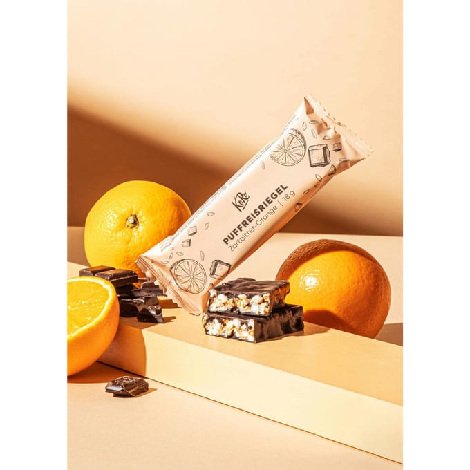 Gepofterijstreep met pure chocolade met sinaasappel 18 g