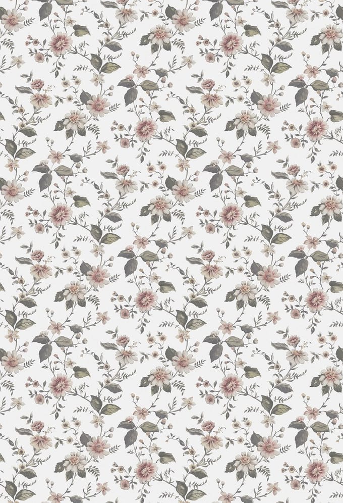 Boråstapeter Vliesbehang 3592 - Cottage garden - Botanisch Wit - 180cm x 2.65m