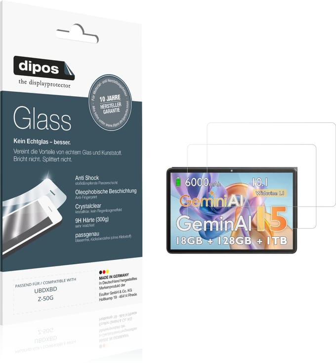 dipos – 2x Pantserfolie geschikt voor UBDXBD Z-50G | 9H Screenprotector